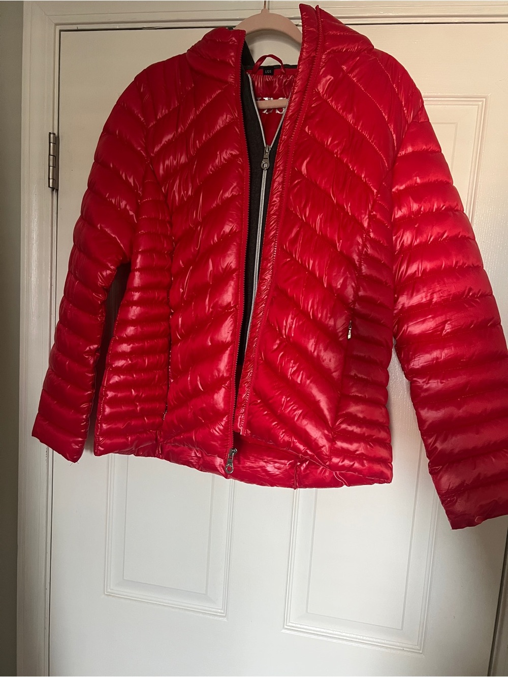 Guess Red Quilted Lightweight Puffer Jacket - Women
